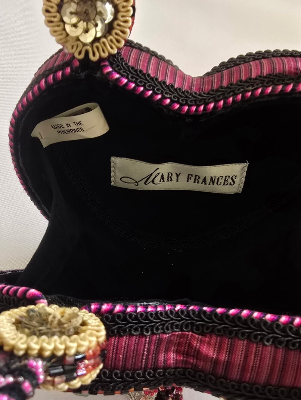 Mary Frances Pink Plaid Heart Embellished Mini Bag - Picture 4 of 4